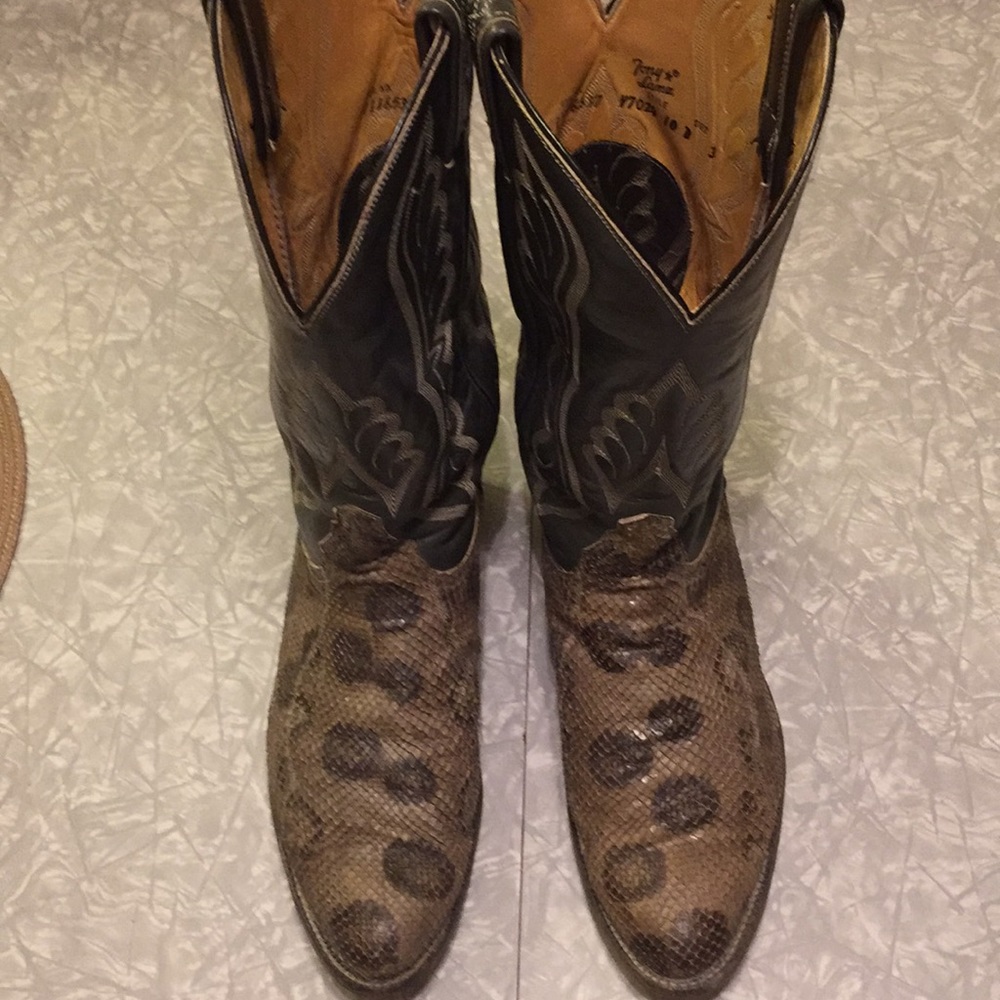 Tony Lama Rattlesnake Leather Western Boots